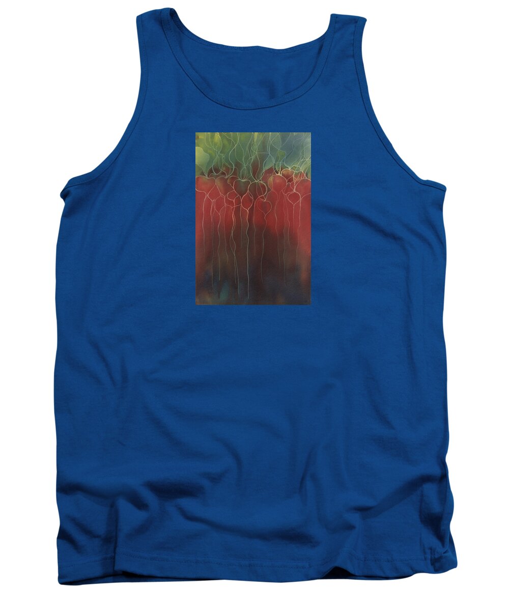 Watercolor Tank Top featuring the painting Radish by Johanna Axelrod