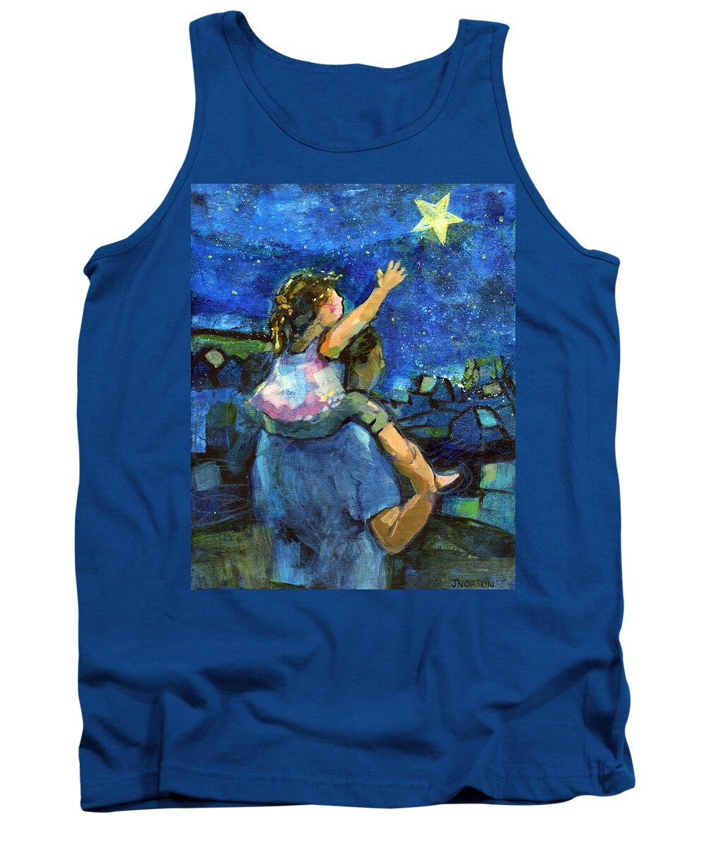 Jen Norton Tank Top featuring the painting Reach for the Stars by Jen Norton