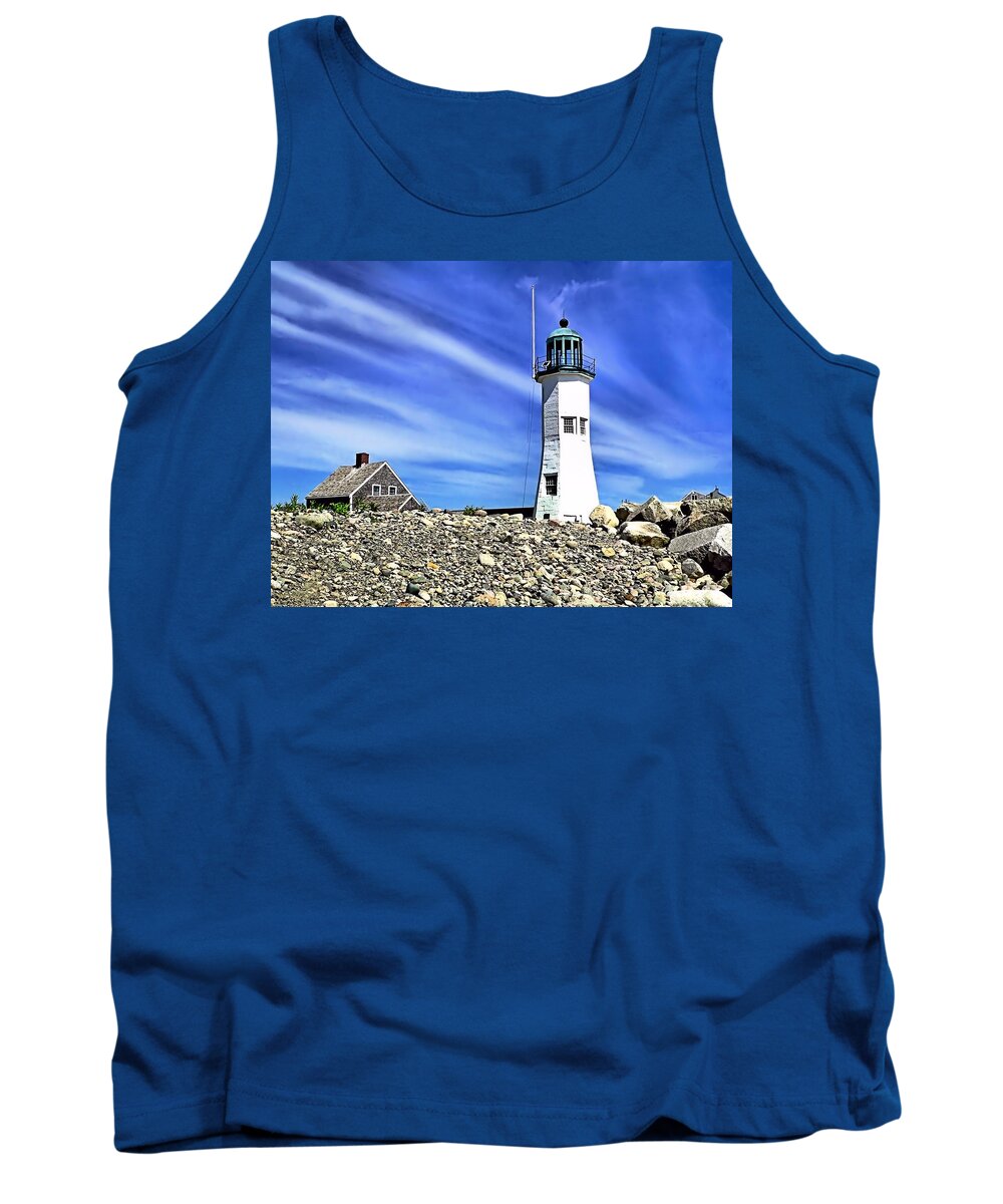 Lighthouses Tank Top featuring the photograph Scituate Lighthouse by Janice Drew