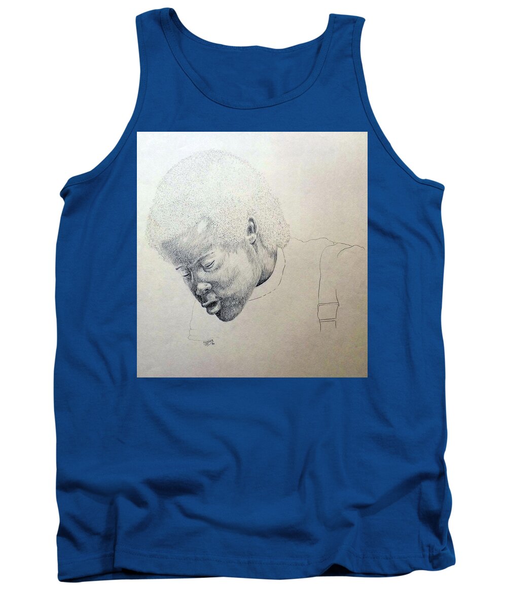 Human Tank Top featuring the drawing Sorrow by Richard Faulkner