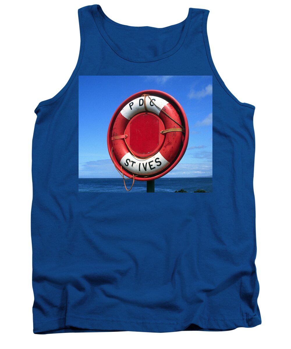 Lifebuoy Tank Top featuring the photograph St.Ives Lifebuoy by Gordon James