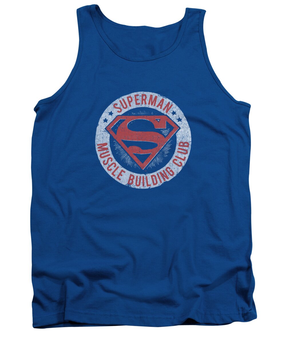 Superman Tank Top featuring the digital art Superman - Muscle Club by Brand A