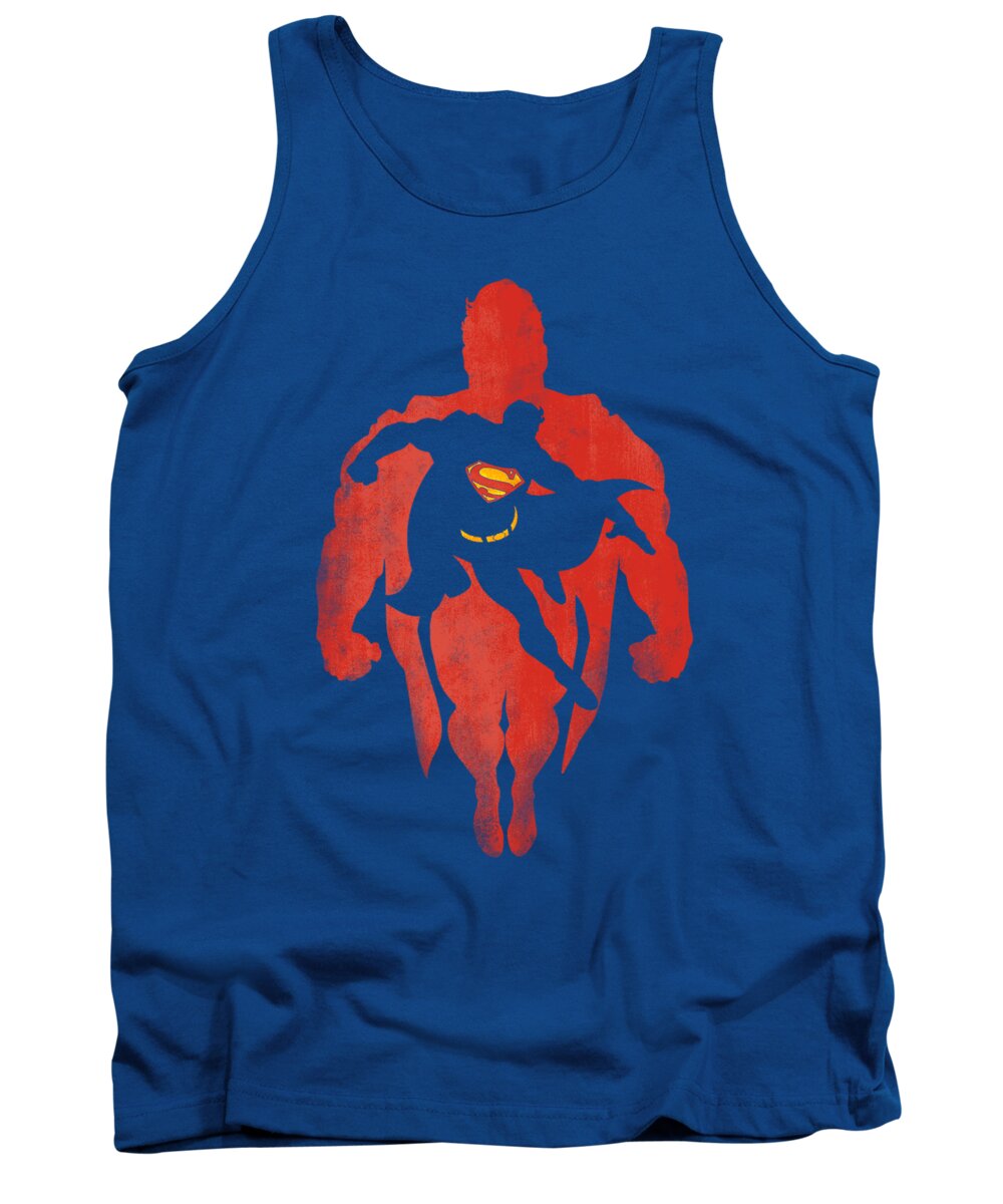 Superman Tank Top featuring the digital art Superman - Super Knockout by Brand A