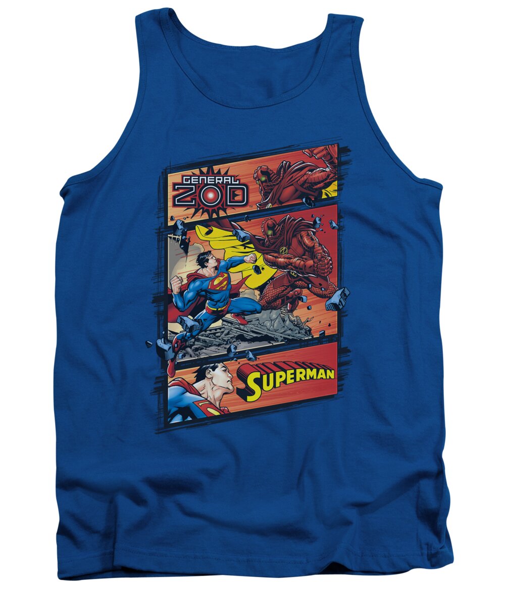 Superman Tank Top featuring the digital art Superman - Superman Vs Zod by Brand A