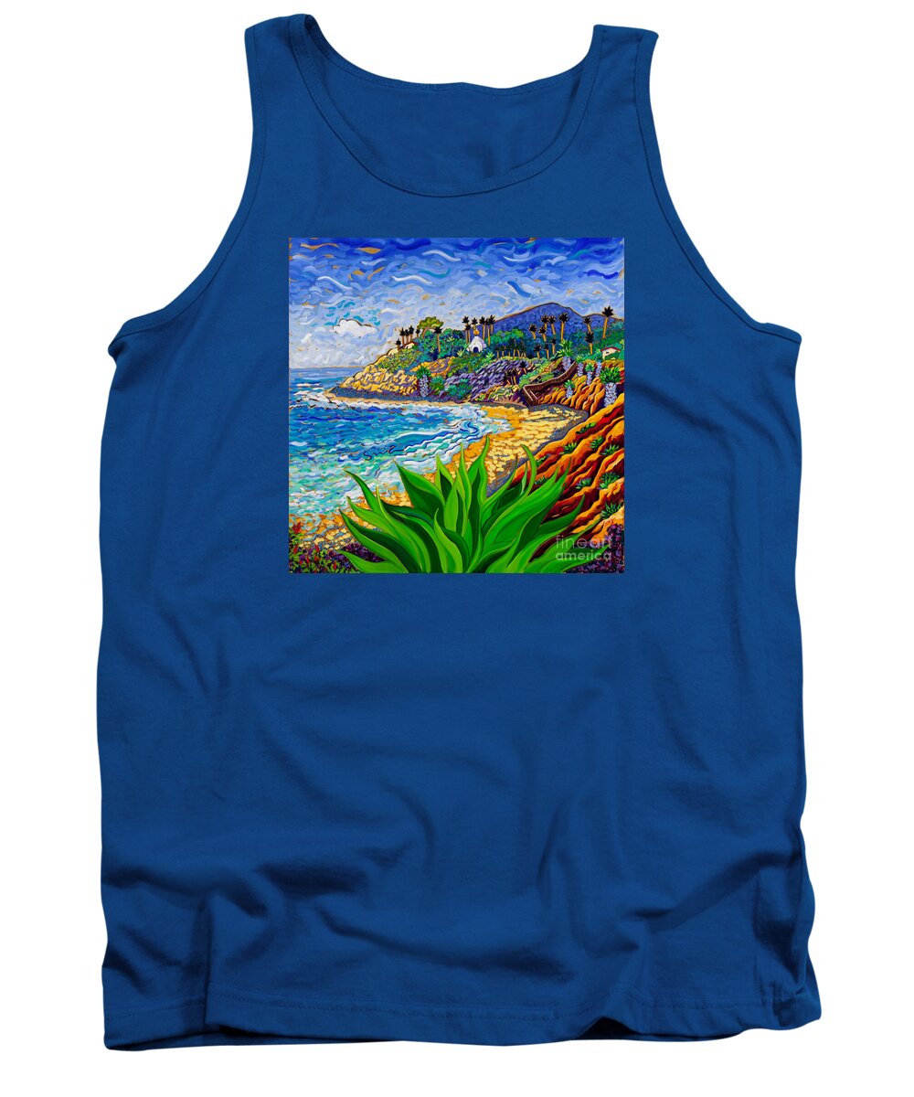 Encinitas Tank Top featuring the painting Swami's Agave by Cathy Carey