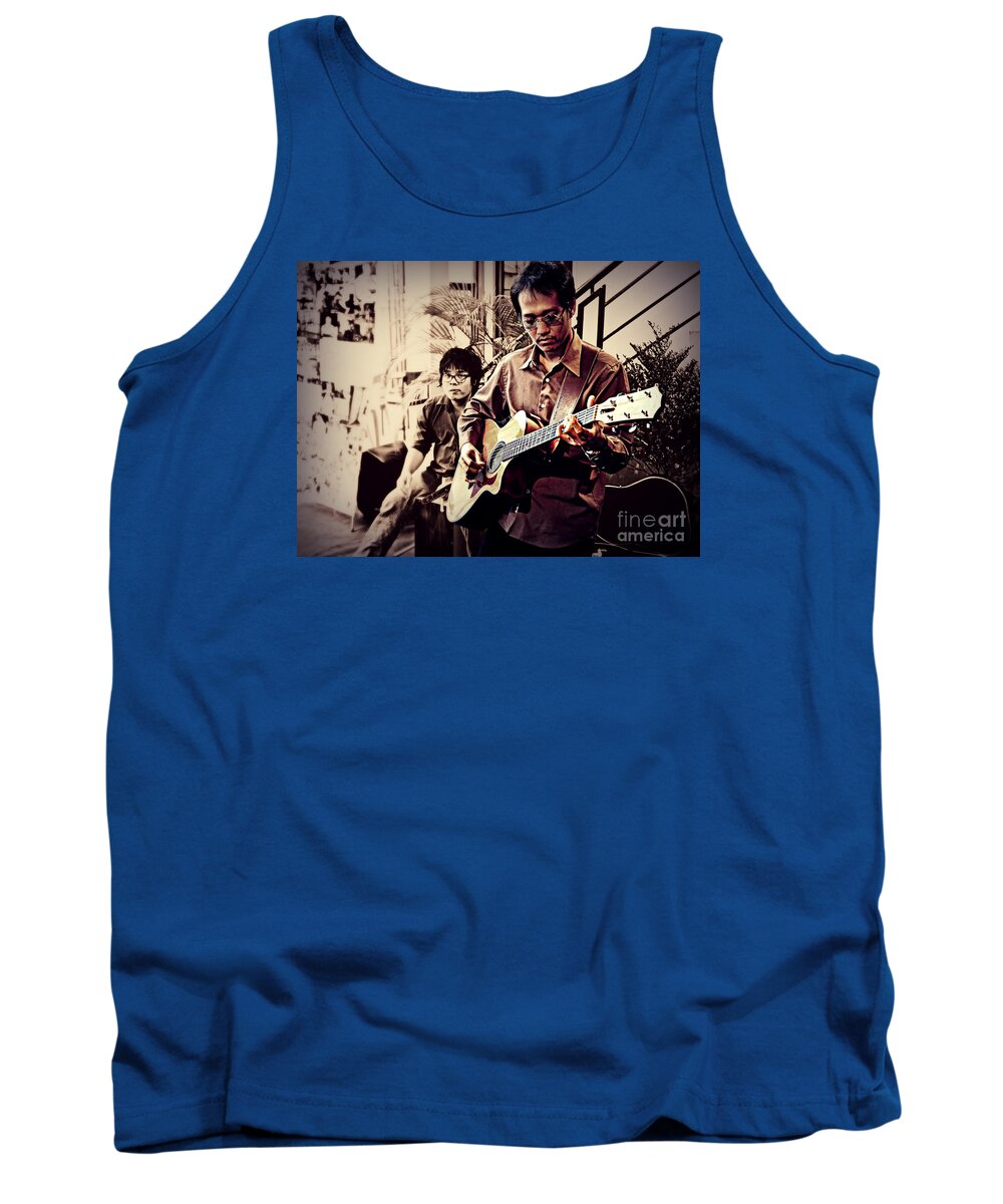Music Tank Top featuring the photograph The Guitar Man by Ian Gledhill