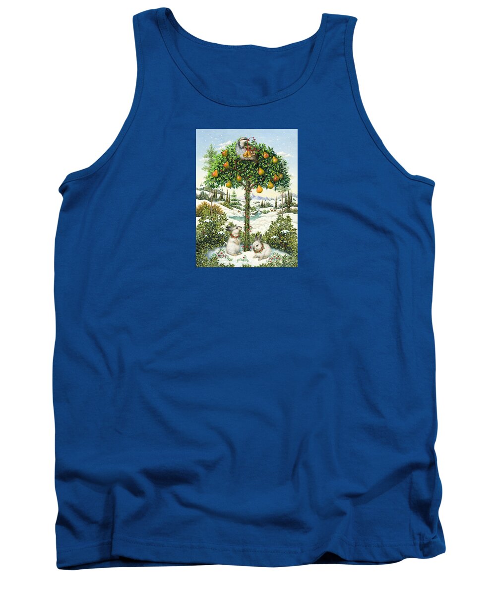 Christmas Tank Top featuring the painting The Partridge in a Pear Tree by Lynn Bywaters