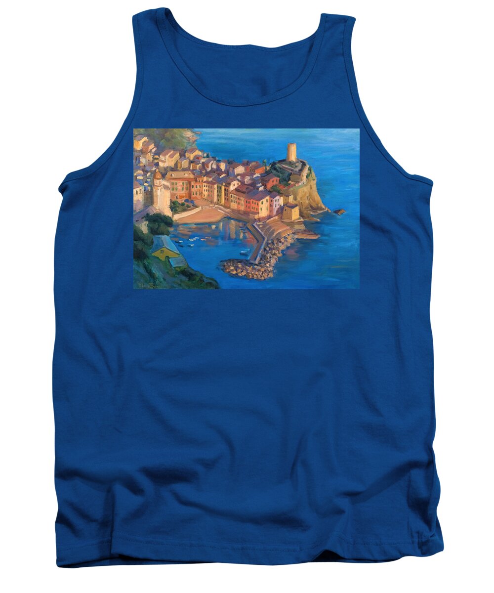 Village Tank Top featuring the painting Vernazza by Marco Busoni