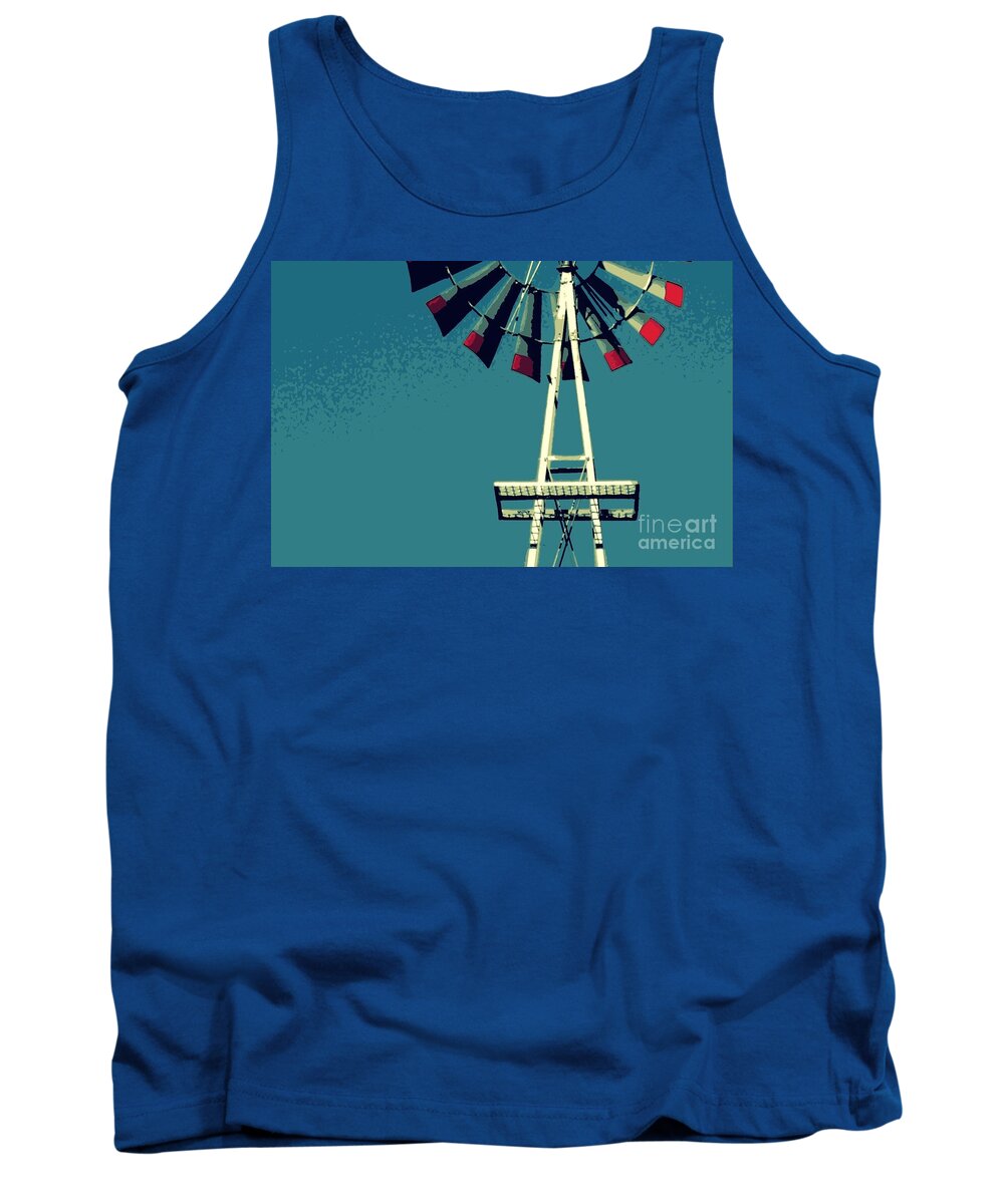 Windmill Tank Top featuring the digital art Windmill by Valerie Reeves