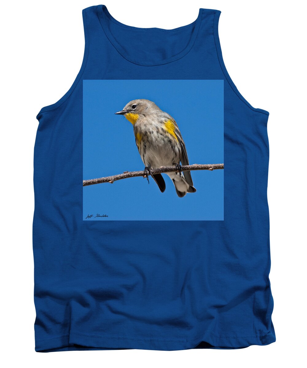 Adult Tank Top featuring the photograph Yellow-Rumped Warbler by Jeff Goulden