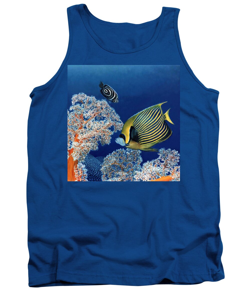 Fish Tank Top featuring the painting Emperor Fish by Ben Saturen
