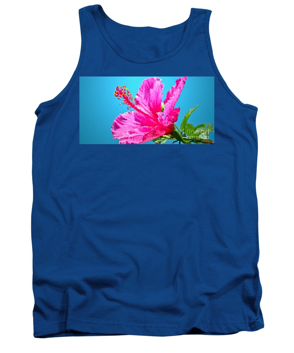 Hibiscus Tank Top featuring the photograph Hibiscus Crystal Luster by Gwyn Newcombe