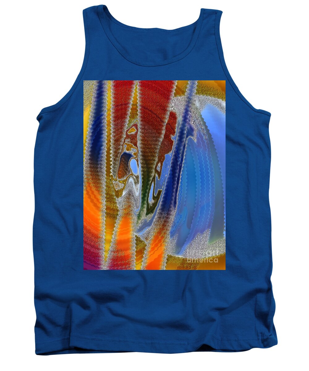 Space Travel Tank Top featuring the digital art Interplanetary Romp by Tom Hubbard