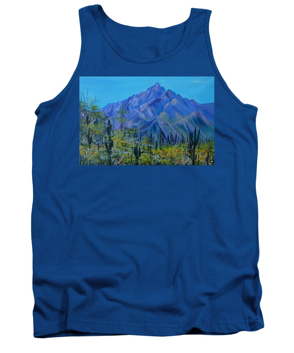 Mexico Tank Top featuring the painting Mexico. Countryside by Anna Duyunova