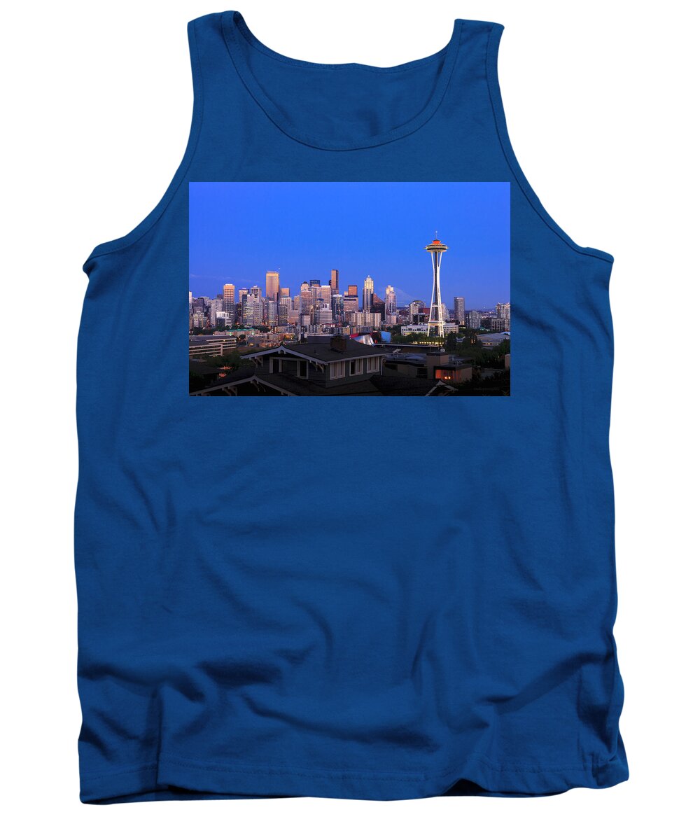 Seattle Skyline 7-7-12 Tank Top featuring the photograph Seattle skyline 3 by Mike Penney