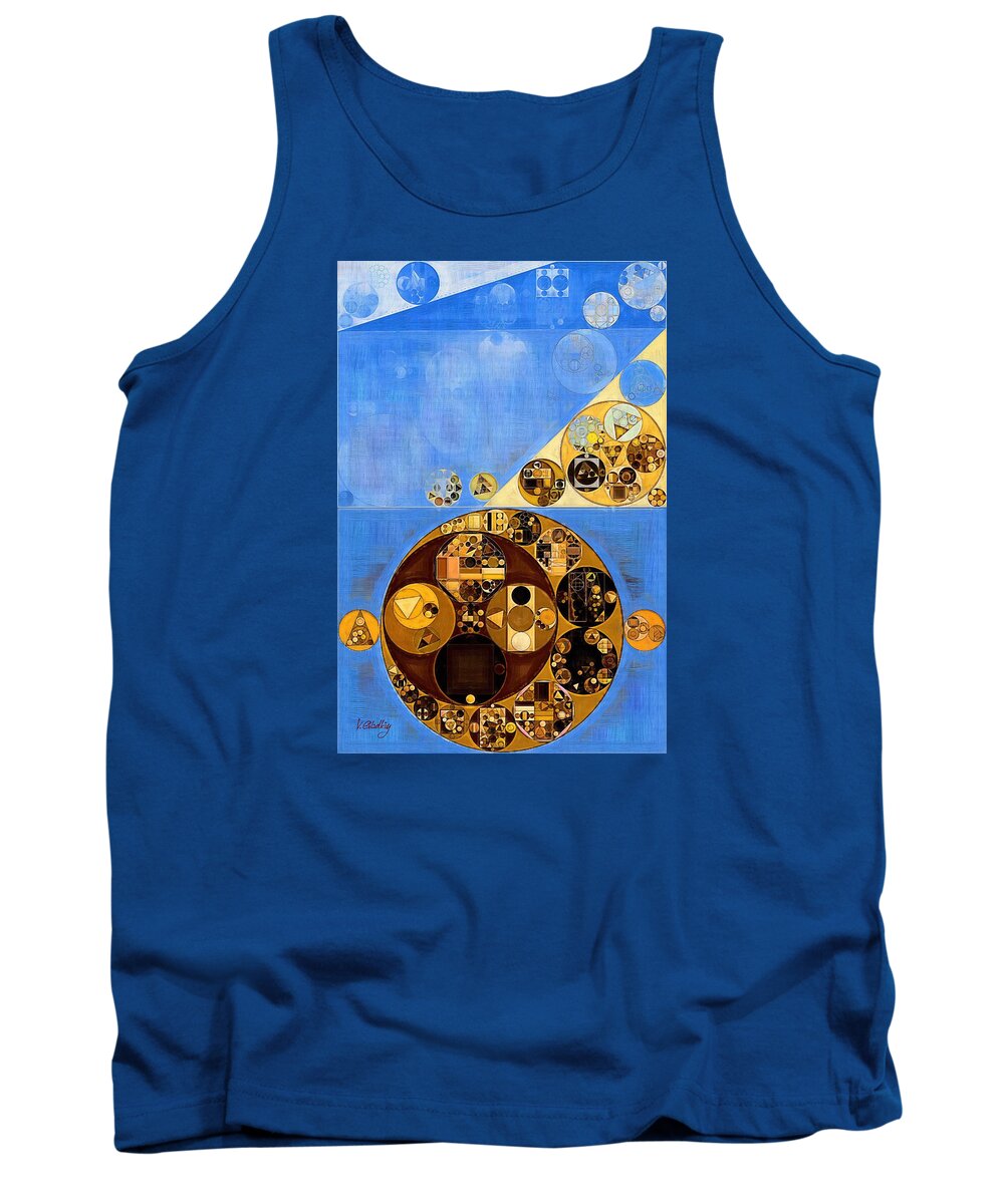 Shape Tank Top featuring the digital art Abstract painting - United nations blue #1 by Vitaliy Gladkiy
