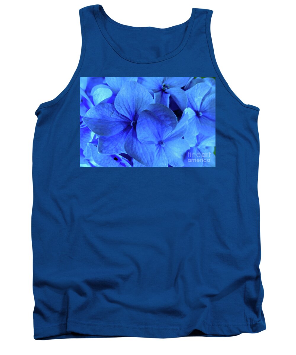 Blue Flowers Tank Top featuring the photograph Blue #1 by Nancy Patterson