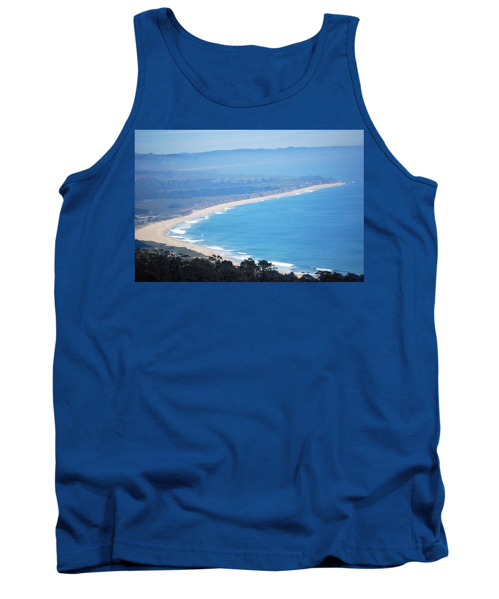 Half Moon Bay Tank Top featuring the photograph Looking Down On Half Moon Bay #1 by Carolyn Donnell