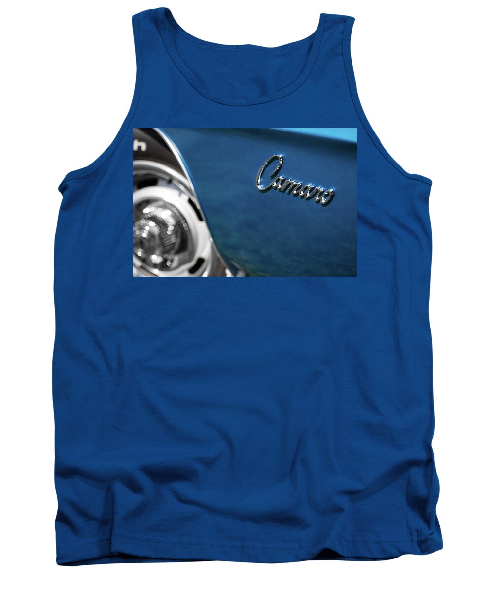 1969 Tank Top featuring the photograph 1969 Chevrolet Camaro Z28 Emblem by Ron Pate
