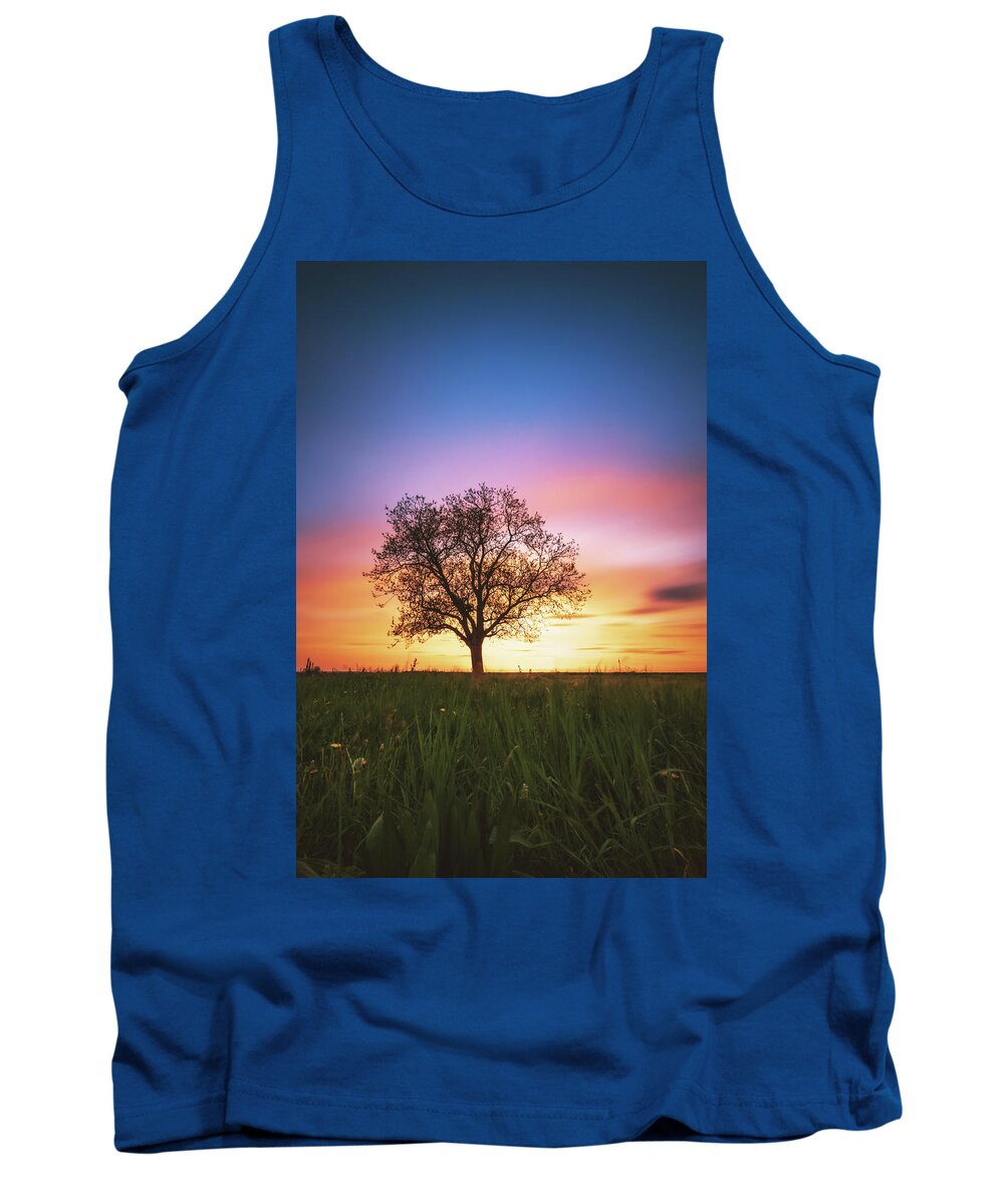 Tree Tank Top featuring the photograph Sunset #4 by Marc Braner