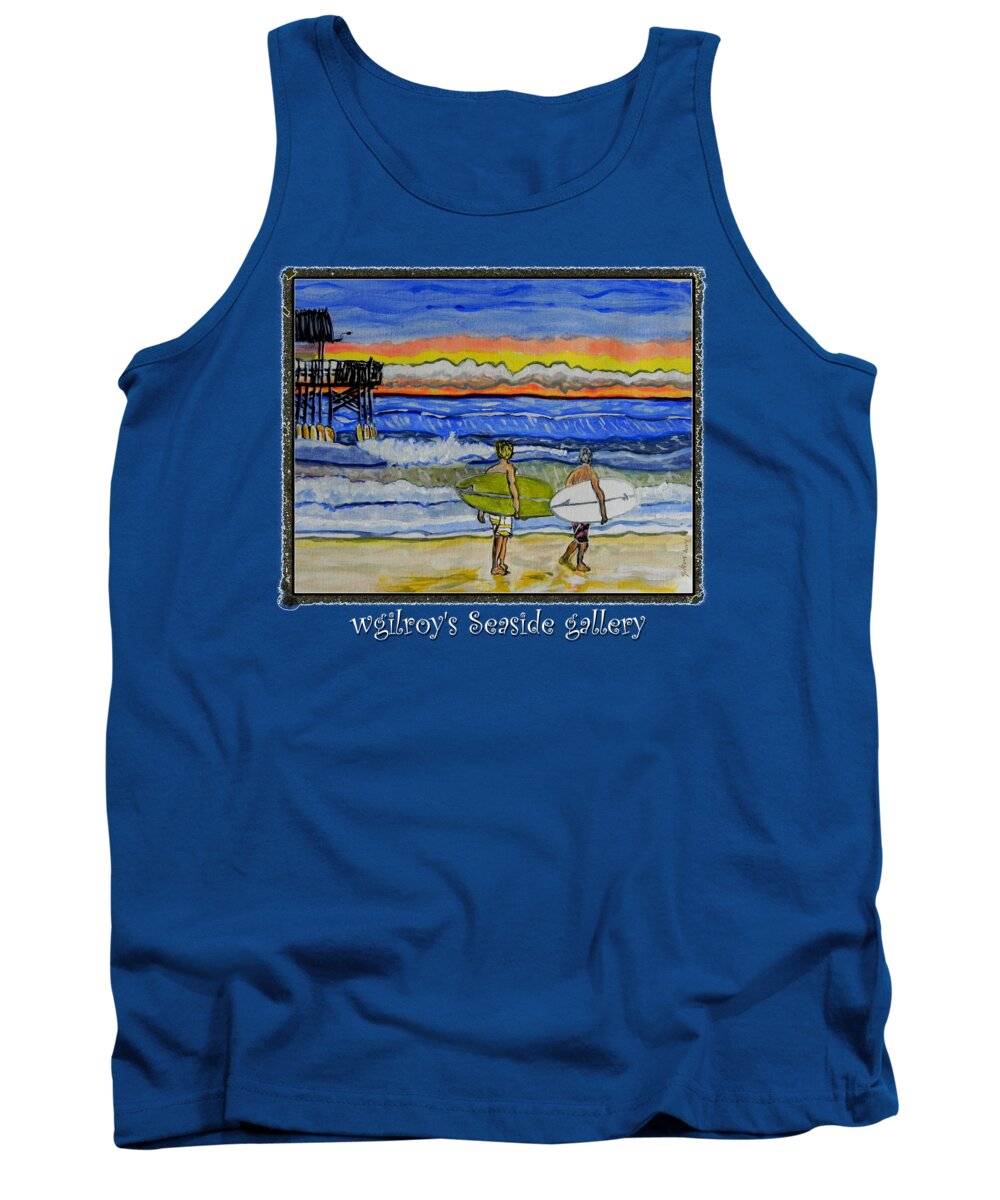 Surfing Tank Top featuring the painting Surf art #2 by W Gilroy