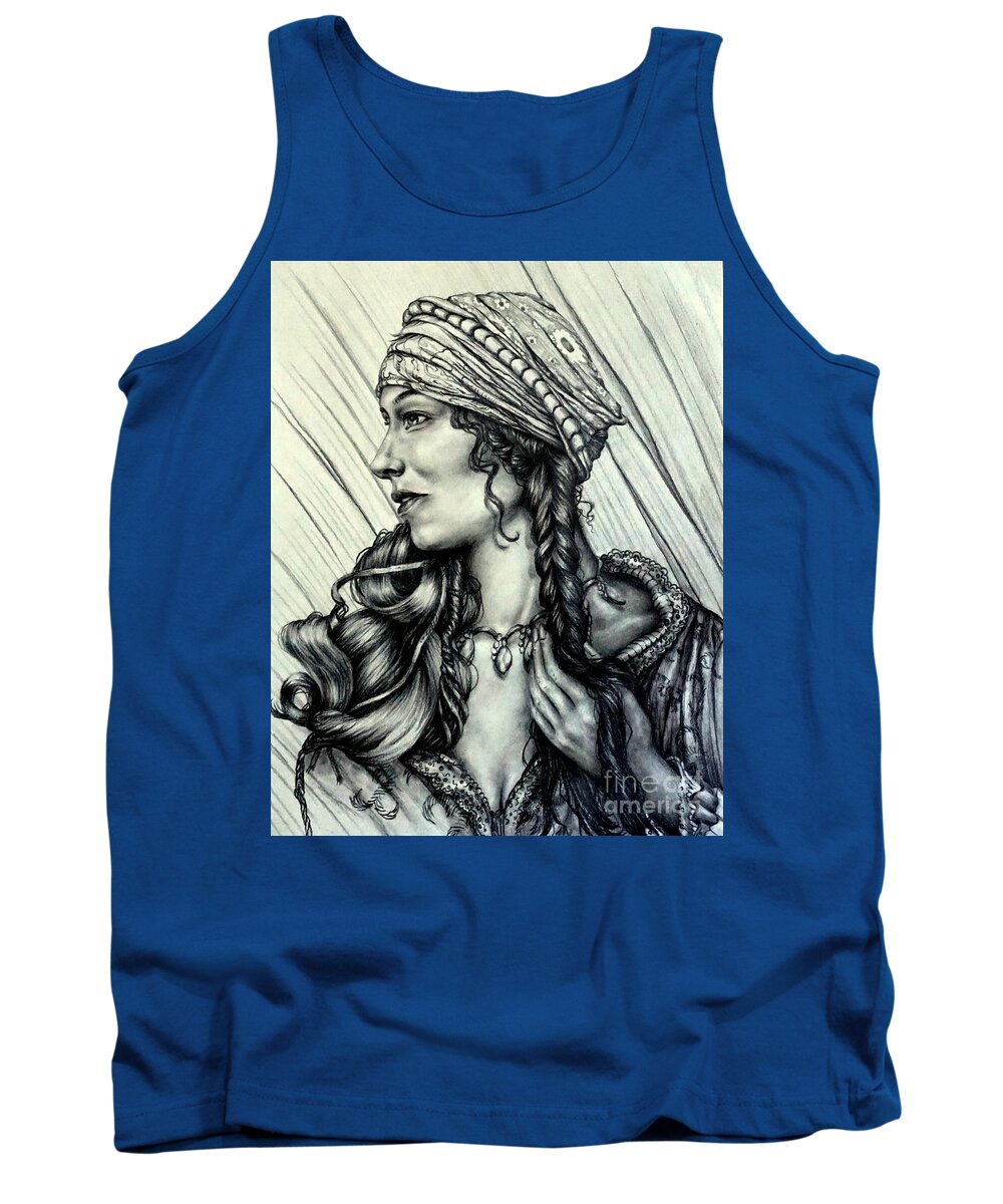 Girl Tank Top featuring the drawing A Beautiful Soul Is Never Forgotten by Georgia Doyle