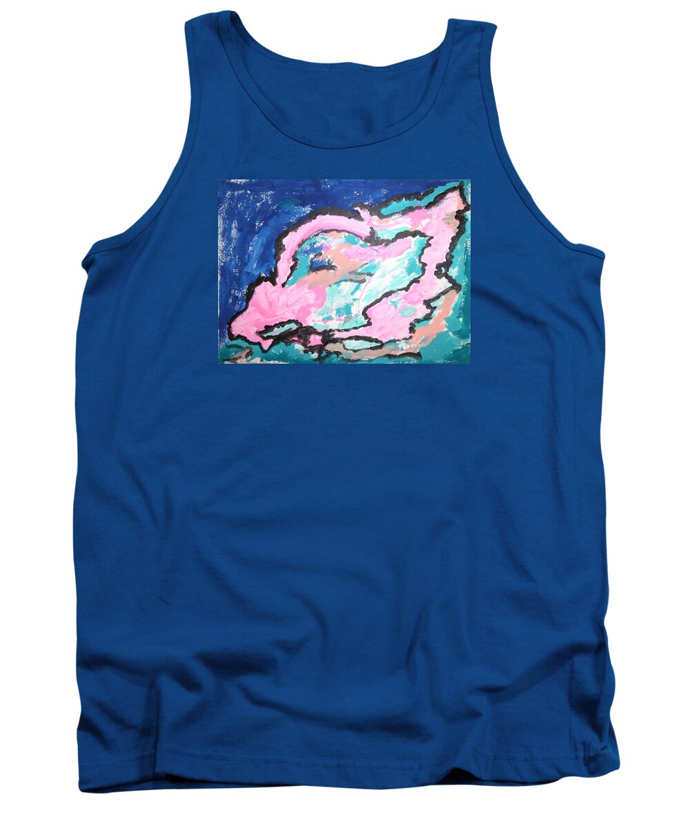 A Rosy Experience Tank Top featuring the painting A Rosy Experience by Esther Newman-Cohen
