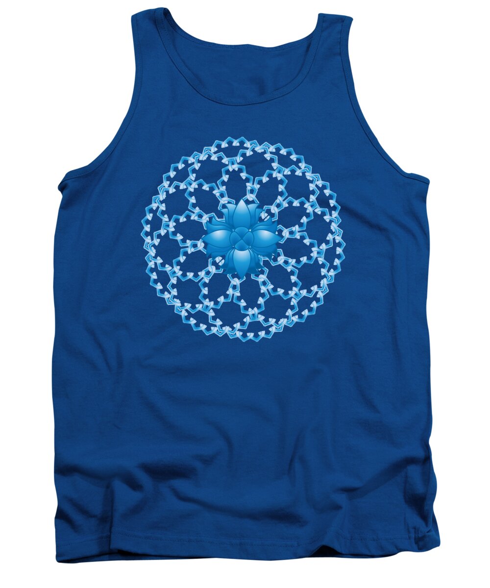 Abstract Tank Top featuring the digital art Abstract Lotus Flower Symbol by Serena King
