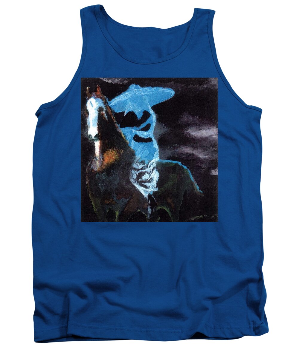 Horse Tank Top featuring the painting Amazzone notturna by Enrico Garff