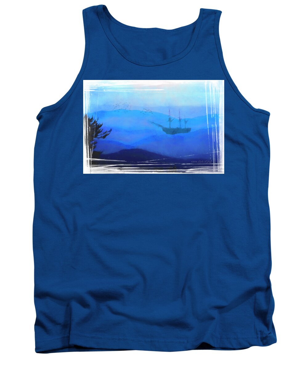 Ship Tank Top featuring the digital art An Unexpected Harbor by Linda Lee Hall