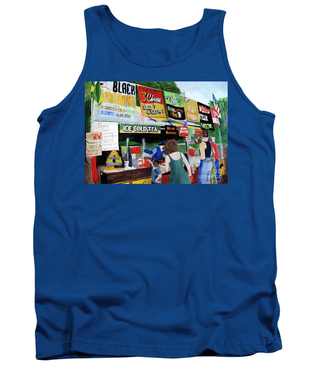 Appalachian String Band Festival Tank Top featuring the painting Appalachian Picnic by Sandy McIntire