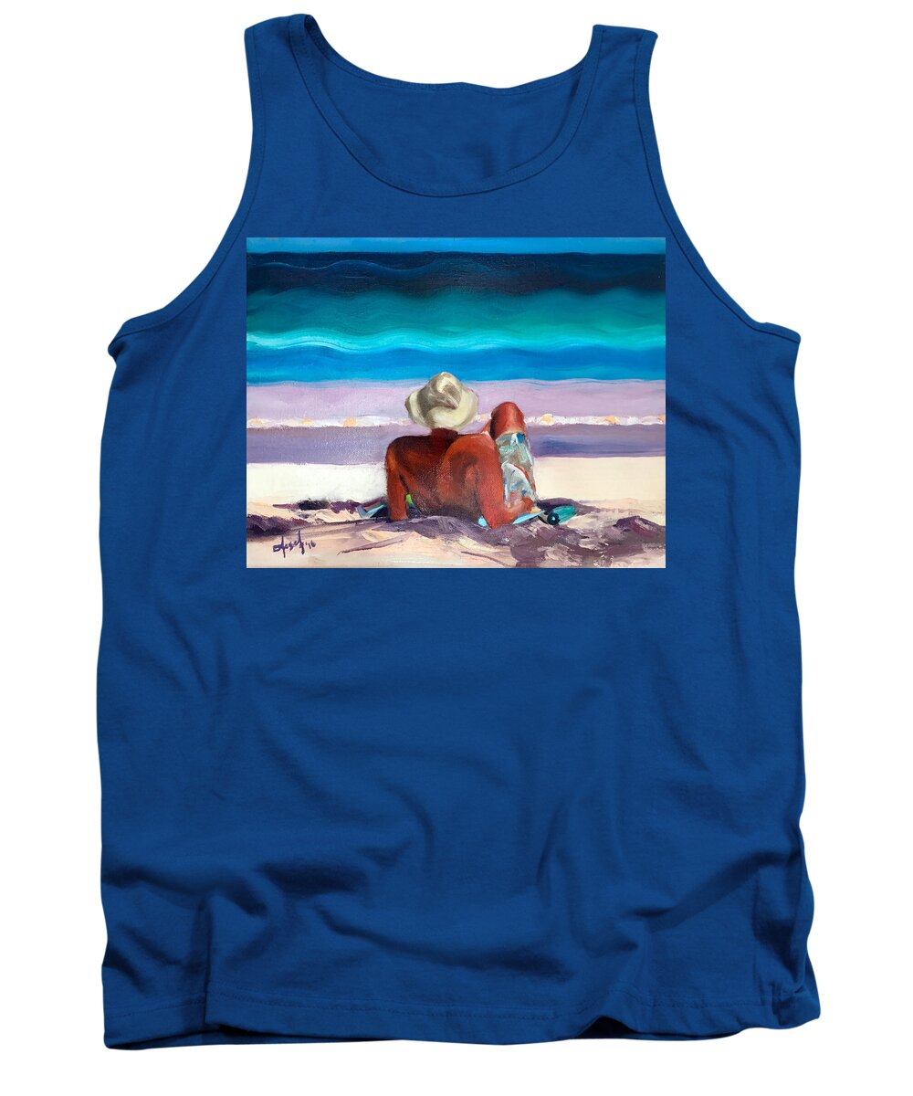 Abaco Tank Top featuring the painting Bahamas Chillin by Josef Kelly