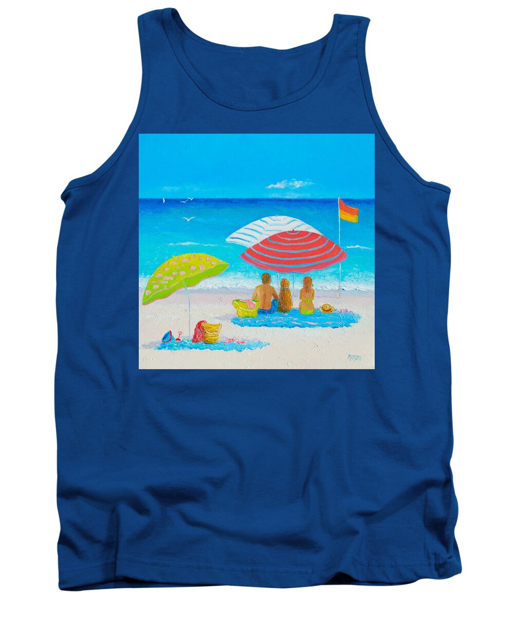 Beach Tank Top featuring the painting Beach Painting - Endless Summer Days by Jan Matson