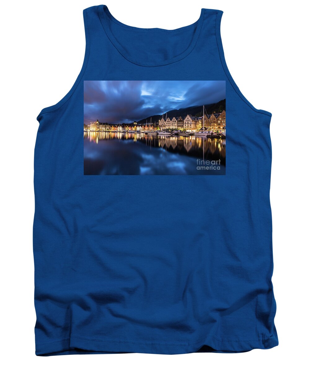 Bergen Tank Top featuring the photograph Bergen harbor by Didier Marti