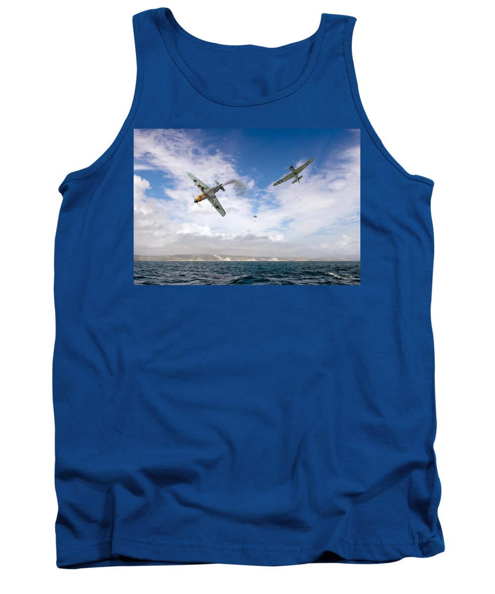 Battle Of Britain Tank Top featuring the photograph Bf109 down in the Channel by Gary Eason