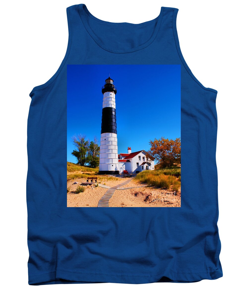 Beach Tank Top featuring the photograph Big Sable Point Lighthouse by Nick Zelinsky Jr