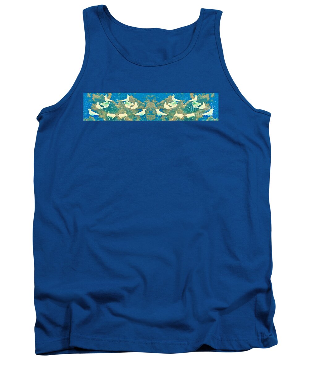 Birds Tank Top featuring the mixed media Birds In Paradise by Leanne Seymour