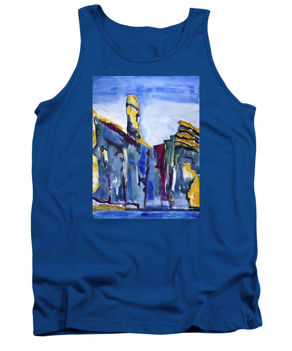  Tank Top featuring the painting Blue Cliffs, Sea and Sky by Kathleen Barnes