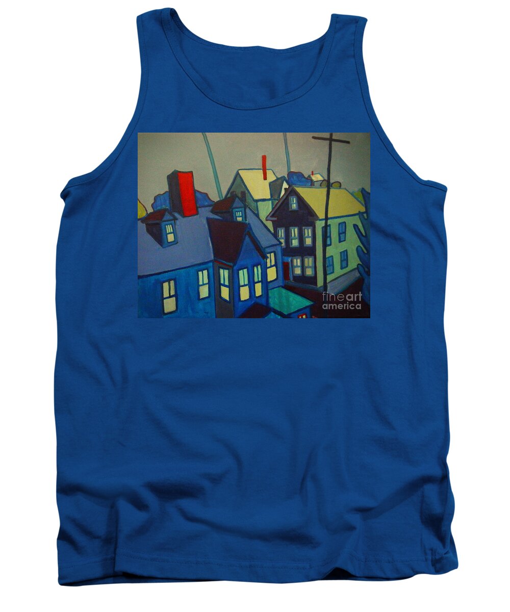 Landscape Tank Top featuring the painting Blue Gloucester by Debra Bretton Robinson
