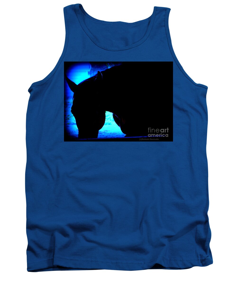 Horses Tank Top featuring the photograph Blue Horse by Rabiah Seminole