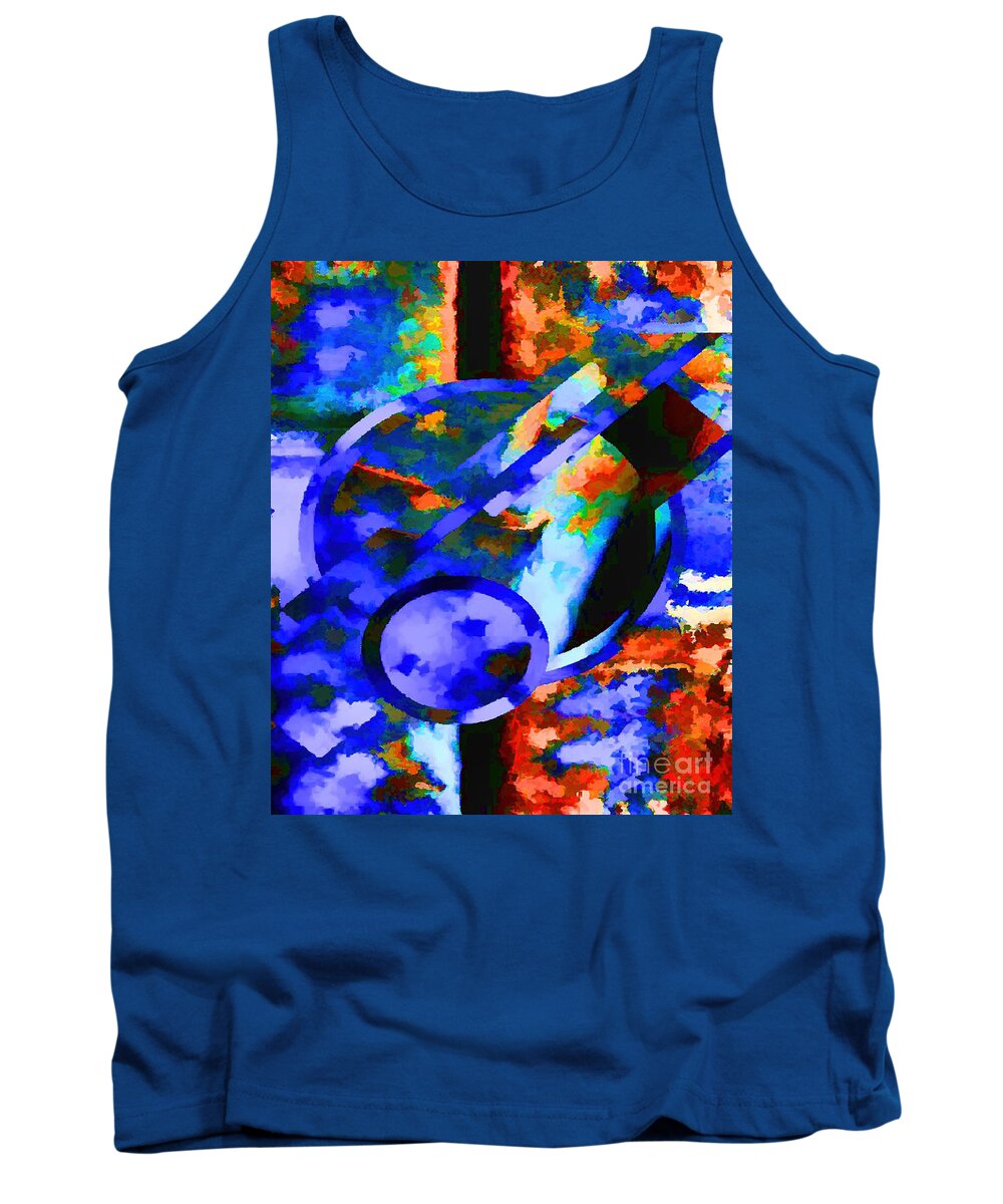 Abstract Digital Art Tank Top featuring the photograph Blue Impression by Diana Mary Sharpton