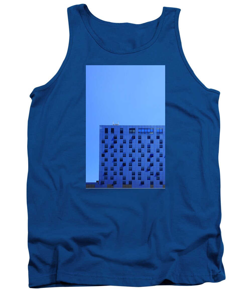 Architecture Tank Top featuring the photograph Blue on blue by Emme Pons