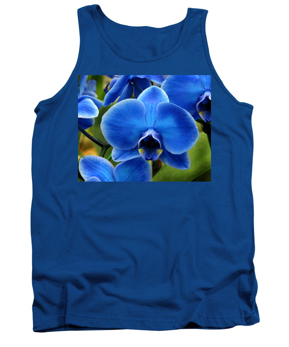 Nature Tank Top featuring the photograph Blue Orchid by Peggy Urban