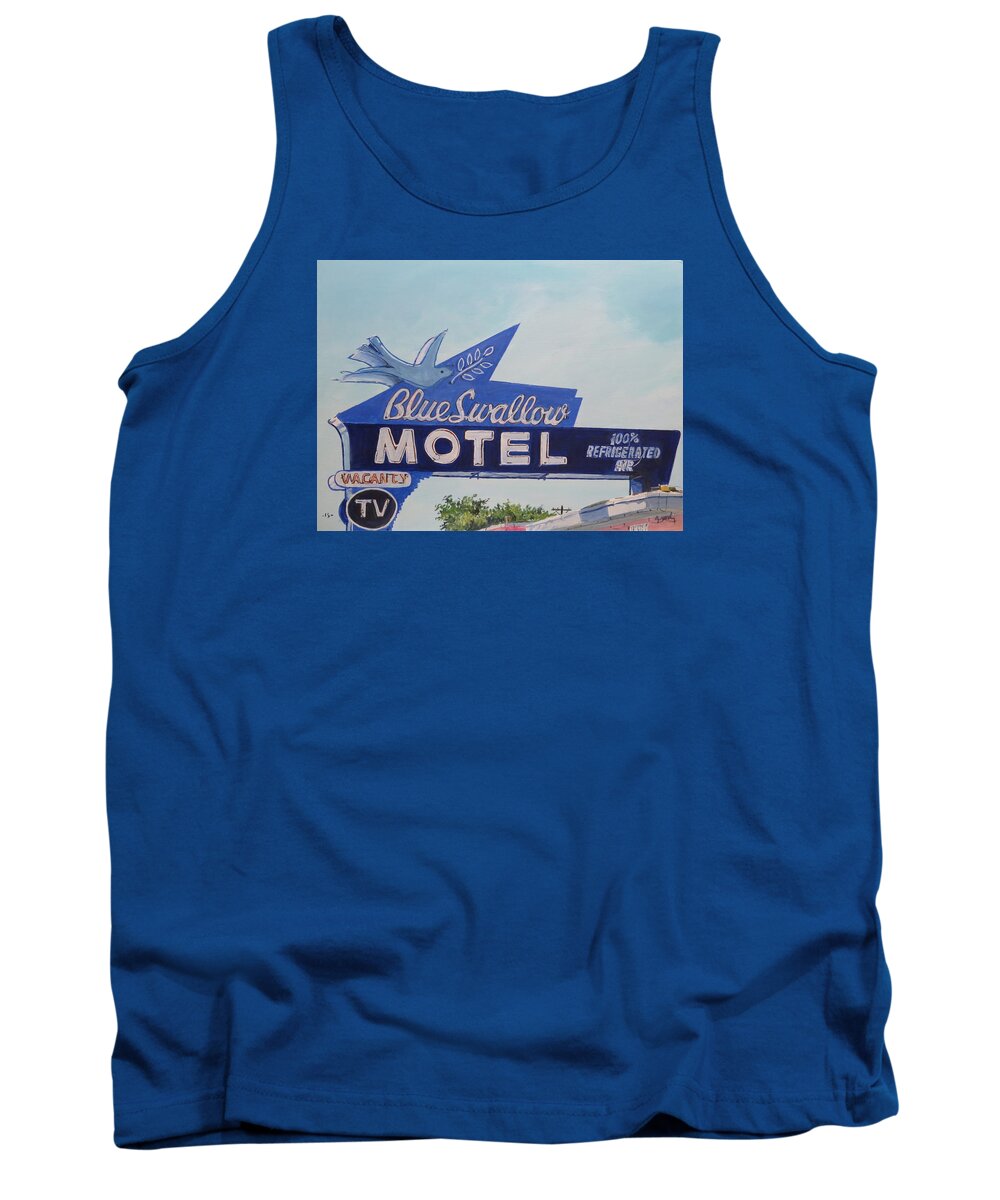 West Tank Top featuring the painting Blue Swallow by William Brody