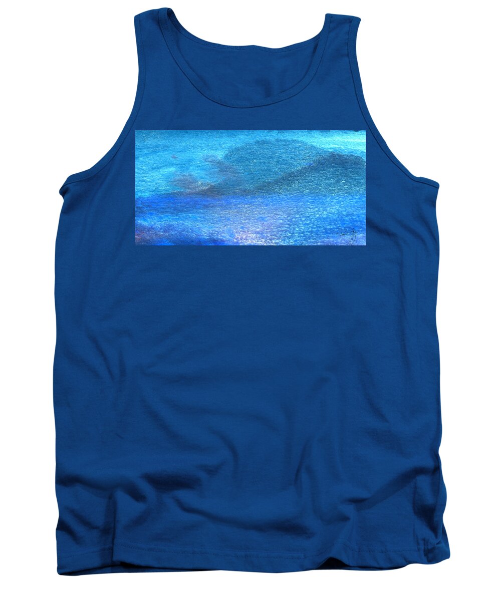 Abstract Tank Top featuring the mixed media Blue Wash 3 by Paul Gaj