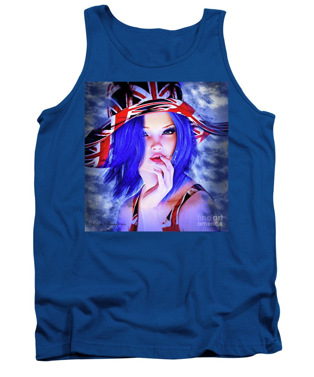Brexit Tank Top featuring the digital art Brit Girl by Alicia Hollinger