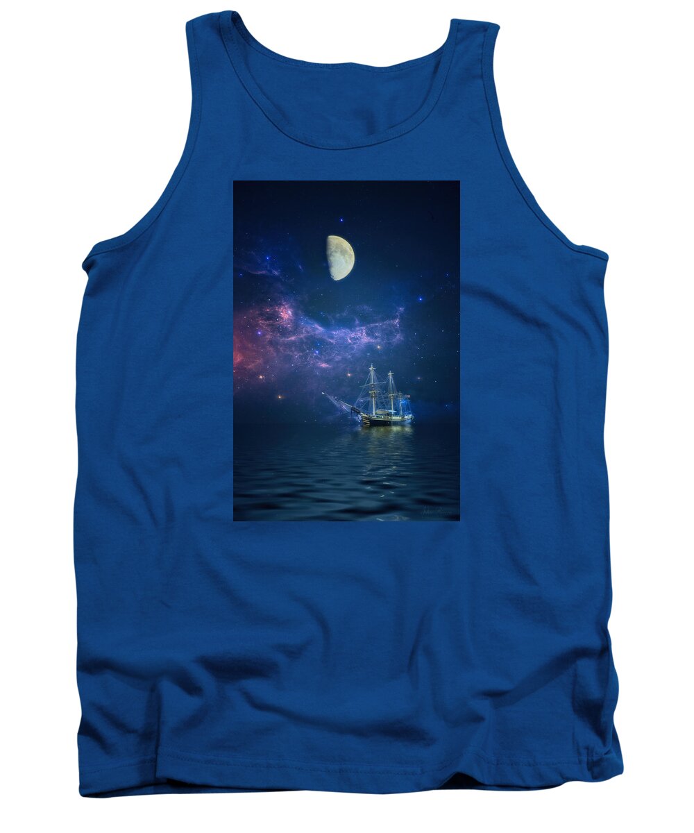 Moon Tank Top featuring the photograph By way of the Moon and Stars by John Rivera