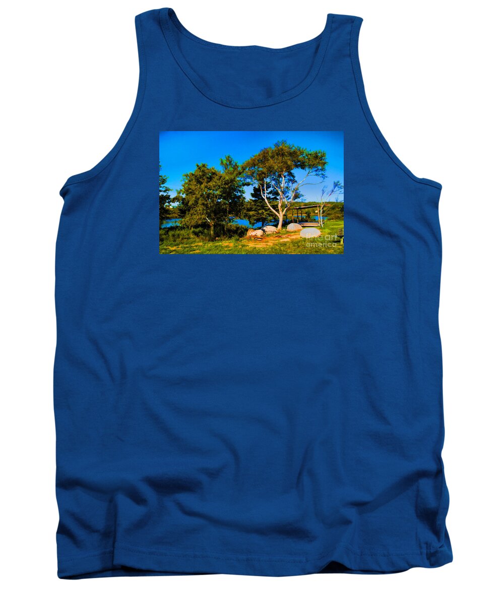 Canada Lakes Landscapes Tank Top featuring the photograph Campfire Lake by Rick Bragan