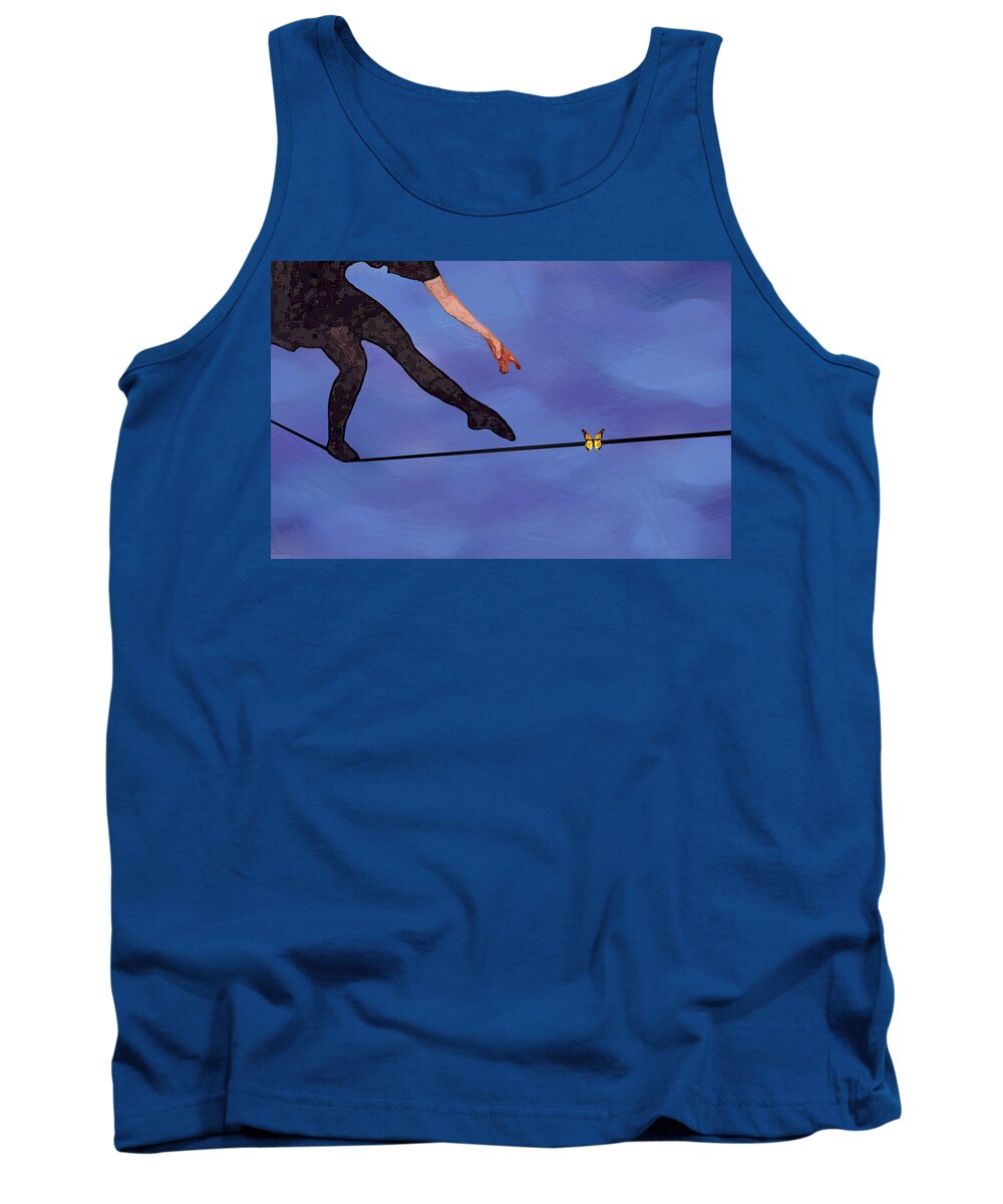 Surreal Tank Top featuring the painting Catching Butterflies by Steve Karol