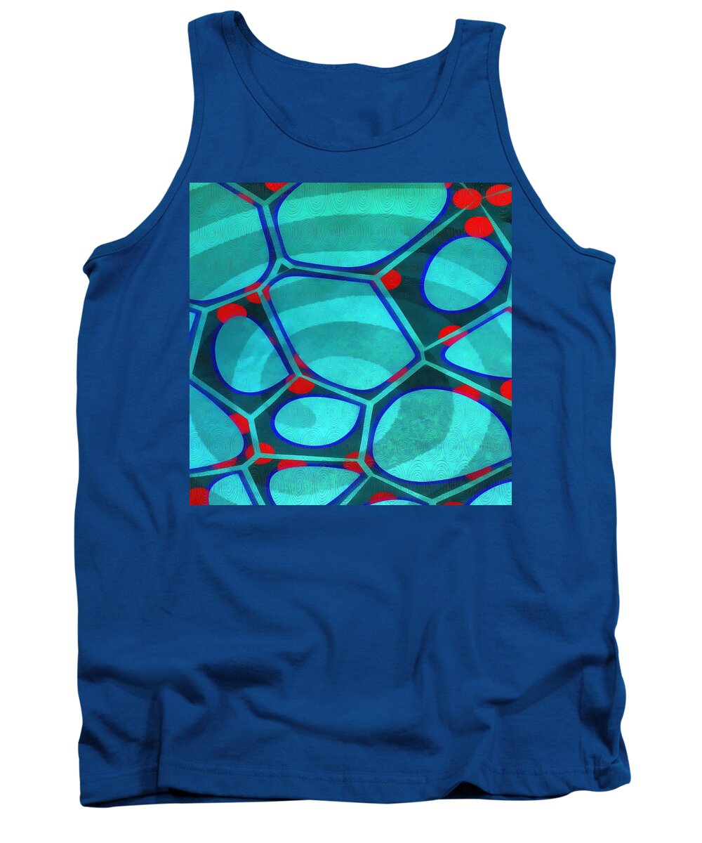 Painting Tank Top featuring the painting Cell Abstract 6a by Edward Fielding